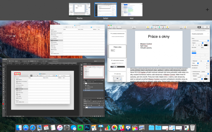 Pracujte s okny v OS X