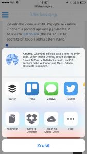 iOS zkopírování a vložení, Univerzální schránka