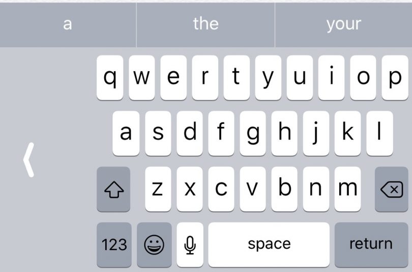 iOS 11 klávesnice