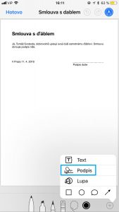 Podpis PDF iPhone